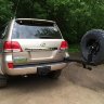 Калитка в штатный задний бампер РИФ, с квадратом под фаркоп для Toyota Land Cruiser 200