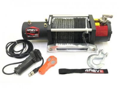 Лебедка автомобильная 4REVO SRX 13500 12В синтетический трос
